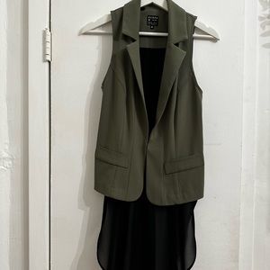 GUESS green military vest women size: XS